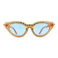 thumbnail image 3 of Full Crowned Rhinestone Studed Classic 20s Gothic Cat Eye Sunglasses Orange Blue, 3 of 4