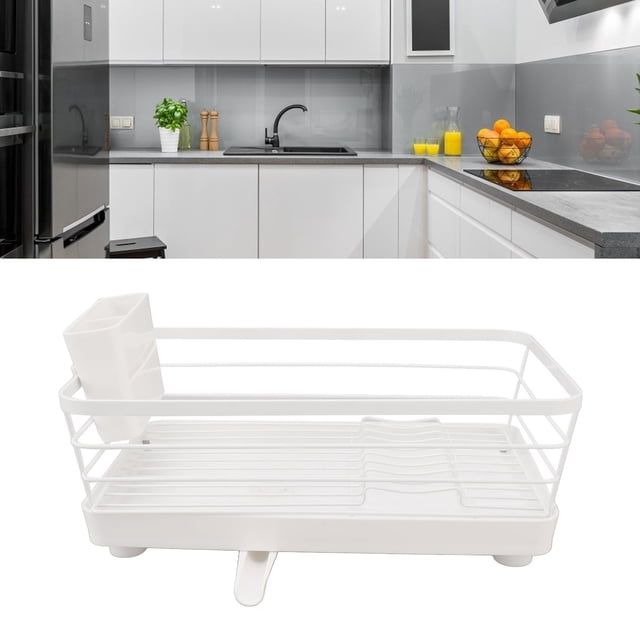 Dish Drying Racks, Modern Compact Full Size Dish Rack Space Saving Dish Drainers With Draining Tray Utensil Holder Multifunctional Dish Rack For Kitchen Home Restaurant