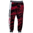 thumbnail image 3 of Ecko Unltd Men's Sweatpants Marble Coloblock Panel Stitched Fleece Jogger (Large, Black Marled/Red), 3 of 5