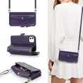 thumbnail image 2 of for iPhone 12 pro Wallet case,iPhone 12 Phone case with Zipper Card Holders for Women Slots Crossbody Flip Folio Book Cover with Credit Card Holder Men case - Purple, 2 of 6