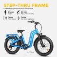 thumbnail image 6 of MAXFOOT MF22 Electric Beach Cruiser Bikes for Adults, 750W, 85 Miles, 48V 20Ah UL Certified Battery, Front Suspension, 24'' Fat Tire Electric Bicycle with PAS Throttle, 7 Speeds E-Bike for Men, Women, 6 of 8
