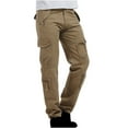 thumbnail image 2 of cllios Under $5 Men's Cargo Pants Relaxed Fit Multi Pockets Pants Work Military Trousers Classic Workwear Cargo Pants, 2 of 5
