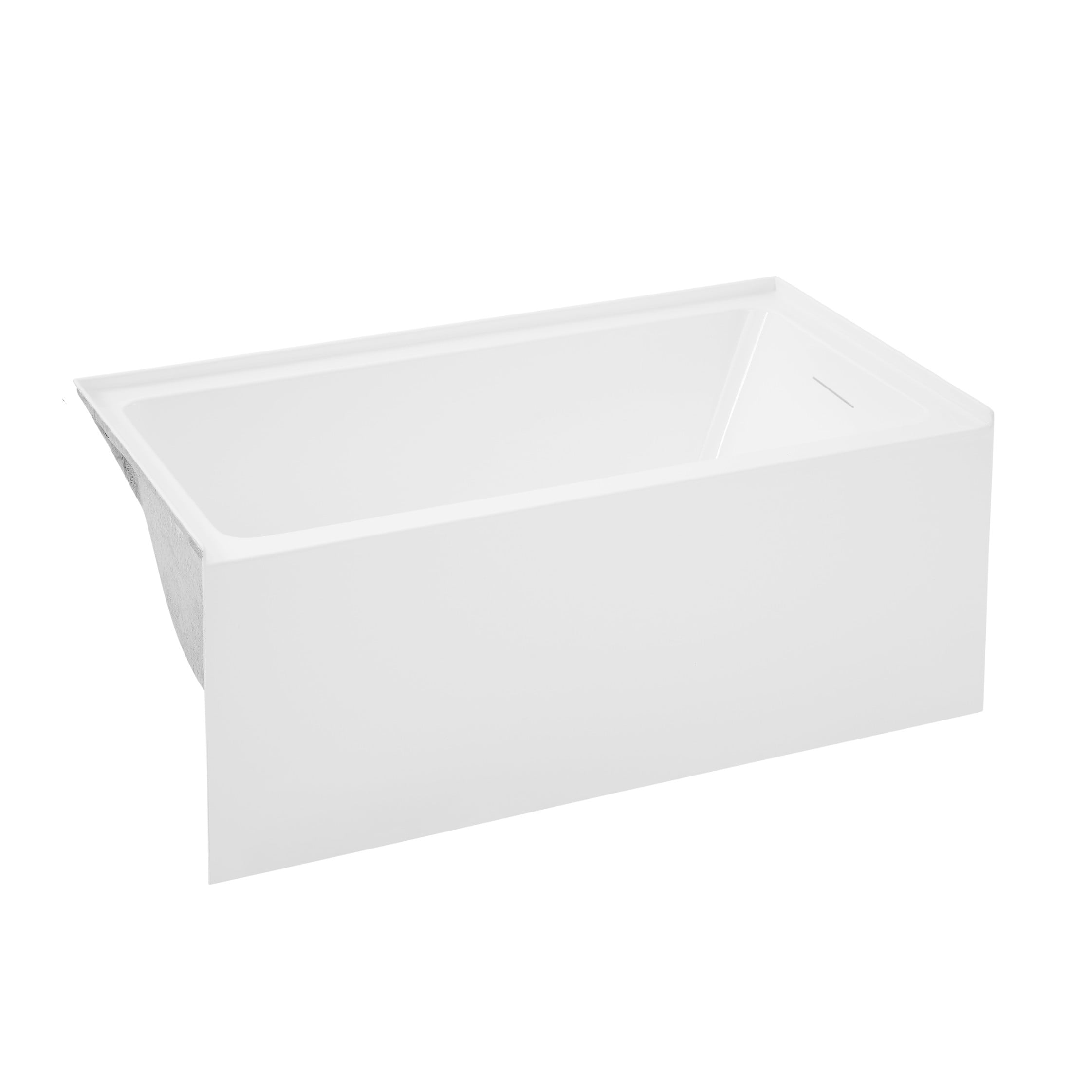 Voltaire 54 x 30 Skirted Right Drain Soaking Apron Bathtub in Glossy White with Integrated Overflow, Drain Included