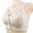 thumbnail image 4 of qolati Front Closure Bras for Odler Women Leopard Printed Gathering Plush Size Bras Plus Size Wireless Sports Bras Full Coverages T-Shirt Bralettes Beige L, 4 of 4