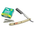 thumbnail image 3 of Classic Samurai Stainless Steel Professional Barber Straight Razor with 100 Derby Blades (Cream), 3 of 4