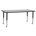 thumbnail image 3 of ECR4Kids 36in x 72in Rectangle Everyday T-Mold Adjustable Activity Table Grey/Black/Black - Super Leg, 3 of 3