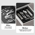 thumbnail image 6 of Weloille Silverware Drawer Organizer, Expandable Utensil Tray for Kitchen, Flatware and Cutlery Holder, Adjustable Plastic Storage for Spoons Forks Knives, Large, Black, 6 of 6