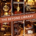 thumbnail image 5 of DIY Book Nook Kit, DIY Miniature Dollhouse Booknook Kit, 3D Wooden Puzzle Bookend Bookshelf Insert Decor with LED Light for Teens and Adults (Beyond Library), 5 of 7