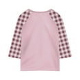 thumbnail image 7 of LJEFF Girl 3/4 Sleeve T-Shirt, Crew Neck Checkered Casual Spring Casual Tops for Girls Hot Pink Size 6, 7 of 7