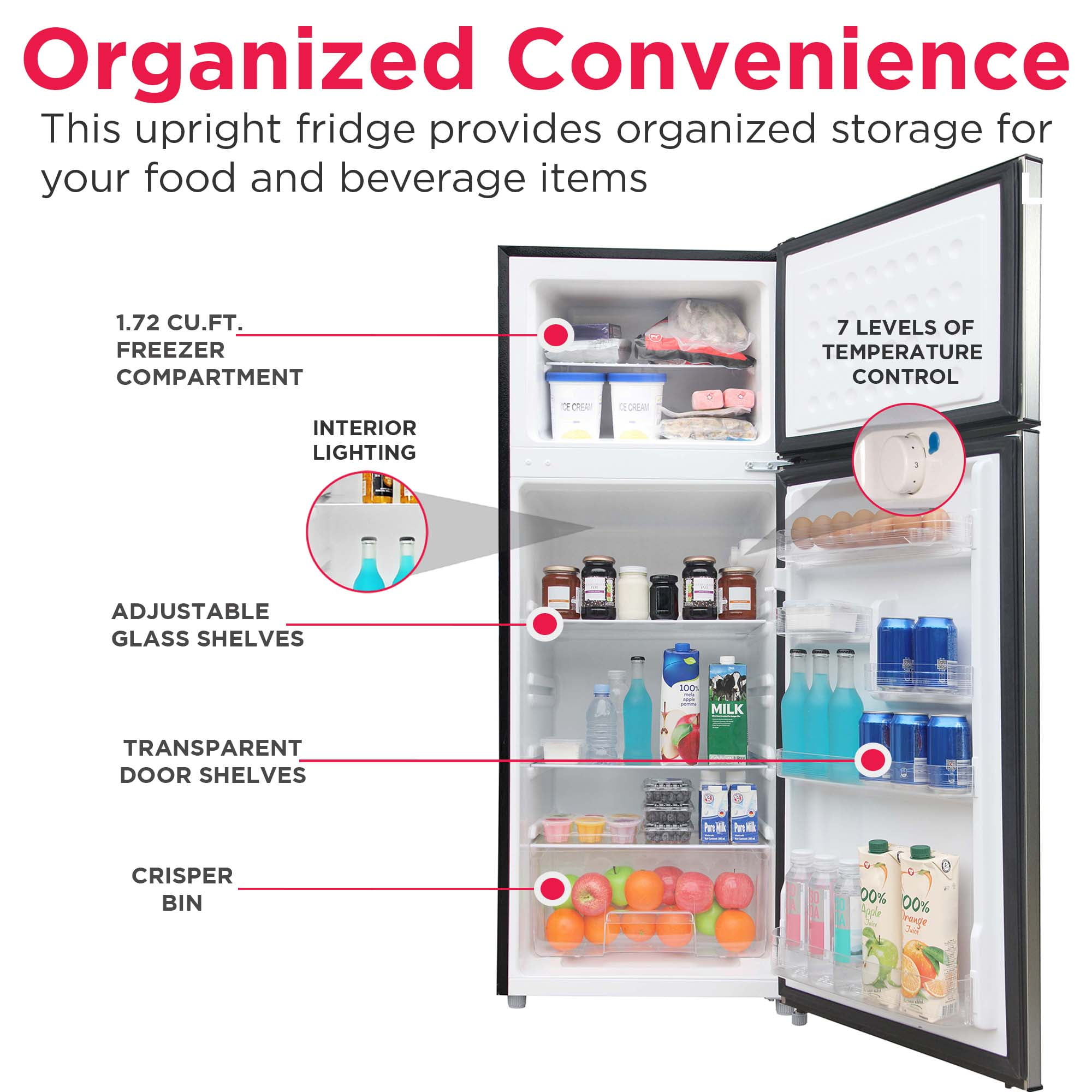 Frigidaire 21 in. 7.5 Cu. ft. Retro Top-Freezer Refrigerator,  Platinum EFR749