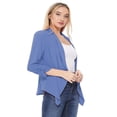 thumbnail image 2 of MOA COLLECTION Women 3/4 Sleeve Woven Blazer Open Front Cardigan Jacket Work Office Blazer, 2 of 4