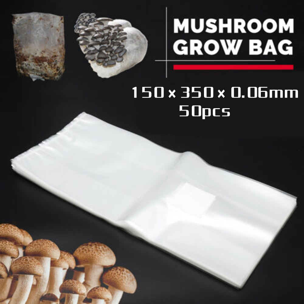 Details about   50pcs PVC Mushroom Spawn Grow Bag Substrate Clear Bags High Temp Pre-Sealable 