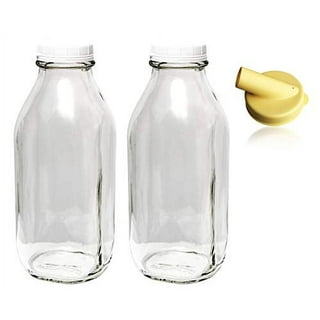 4pcs Milk Containers for Refrigerator Milk Jugs Glass Milk Bottles with  Lids 200ml 