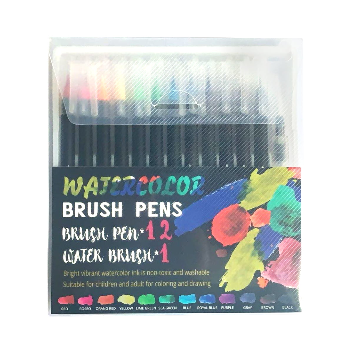 Wartercolor Brush Pens 24 Colors Vibrant Watercolor Markers with Bonus 1 Water Brush Nontoxic Watercolor Pens for Beginners and Artists Paint Marker with Flexible Tips 