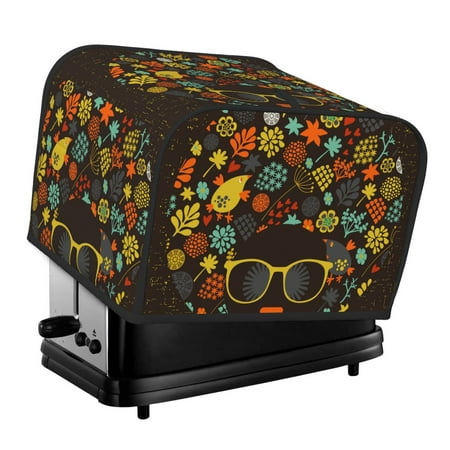 

Noewx African Women Toaster Covers 4 Slice Appliance Cover Toaster Fingerprint Protection and Greasy Protection Anti-sputtering Bread Maker Cover