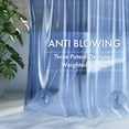 thumbnail image 5 of AmazerBath No Hook Shower Curtain and Liner 3-in-1, Luxury Heavy Duty Clear Blue No Hook Shower Curtain Liner, 72x75 Cute 100% EVA Bathroom Weighted Plastic Shower Curtain with 3 Heavyweight Stones, 5 of 9