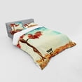 thumbnail image 3 of Ambesonne Tree Bedding Set 3 Pcs, Watercolor Art Bench, Twin XL, Orange Blue, 3 of 3