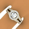 thumbnail image 4 of Dazzlingrock Collection 1.40 Carat (ctw) 14K Yellow Round Cut Diamond Ladies Bridal Split Shank Halo Engagement Ring, Size 5.5, 4 of 4