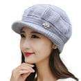 thumbnail image 2 of Womens Fashion Flower Knit Crochet Beanie Hat Winter Cotton Beret Cap, 2 of 8
