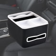 thumbnail image 6 of Universal Car Armrest Storage Box Multifuntional Seat Organizer with 2 Cup Holder Tissue Box Console Organizer for Card Lipstick black white, 6 of 8