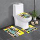thumbnail image 1 of Arkadaşlar Juego de 3 alfombras de baño de coral fleece: tapete de baño + alfombra de inodoro en forma de U + funda de tapa de inodoro en forma de O, 1 of 6
