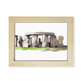 thumbnail image 1 of Stonehenge, en Wiltshire, Inglaterra Escritorio de madera Arte Pintura 6x8 pulgadas marco de foto foto, 1 of 4