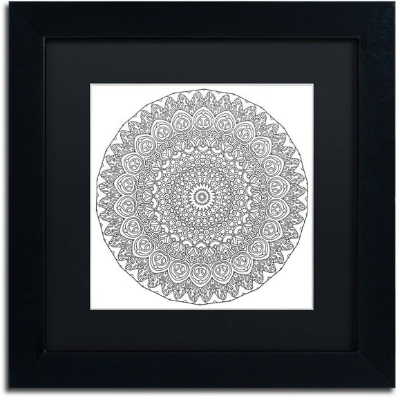 Trademark Fine Art "Mixed Coloring Book 33" Canvas Art by Kathy G. Ahrens, Black Matte, Black Frame