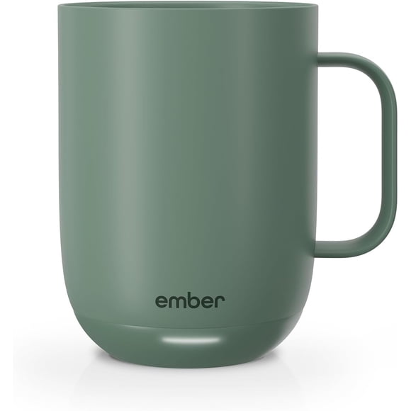 Ember Tasse Intelligente à Contrôle de Température 2, 14 Oz, Tasse à Café Chauffante Contrôlée par Application avec Autonomie de 80 Min et Design Amélioré, Vert Sauge