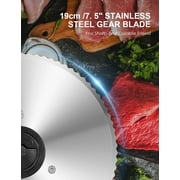 Meat Slicer, 200W Electric Food Slicer for Home Use, Meat Slicer with Two 7.5 Sharp Stainless Steel Blade(Serrated + Smooth) & 0-15mm Precise Thickness Cut Deli Food, Silver