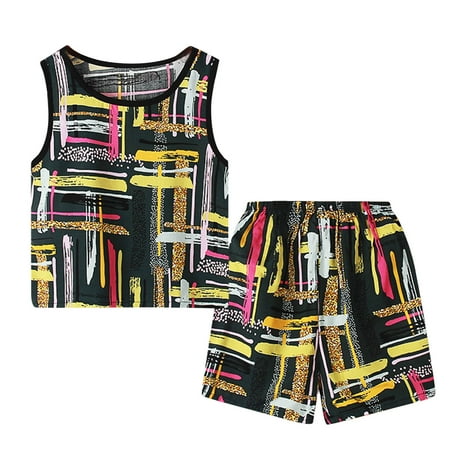 

Sngxgn Girl s Cute 2PC Scallop Trim Cami Top Spring Sets Girls 2 Piece Outfits Yellow 6-7 Years