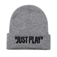 thumbnail image 2 of Men's Autumn/Winter Solid Color Knitted Warm Big Headband Embroidered Pullover Hat, 2 of 3