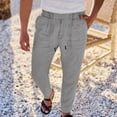 thumbnail image 5 of Dpytoraw Men Pure Color Overalls Pocket Sport Work Casual Trouser Ankle Length Pants, 5 of 5
