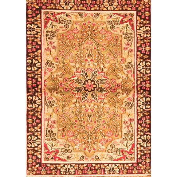 Ahgly Company Indoor Rectangle Persian Orange Traditional Area Rugs, 5' x 7'