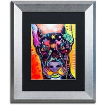 Trademark Fine Art "Doberman" Canvas Art by Dean Russo, Black Matte, Silver Frame