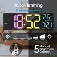 thumbnail image 6 of Mee 2ou 16" Large Digital Clock With Temperature, Date, Auto DST, Night Light, Auto Brightness Dimmer, 24/12-hour Wall Clock for Living Room Garage Office Classroom Gym Shop Decor, 6 of 10