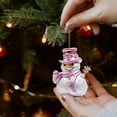 thumbnail image 3 of Nmdmisc Christmas Ornaments Cute Pink Snowman Decorations 1Pc Vintage Ornaments for Christmas Tree Holiday Craft Reindeer Hanging Xmas New Year for Mini Christmas Tree Snowflake Supplies - D, 3 of 6
