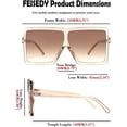 thumbnail image 6 of FEISEDY Women Square Oversized Sunglasses One Piece Fashion Female Big Large Frame UV400 B2539, 6 of 16