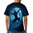thumbnail image 5 of LAOLIUSN Men’s Ninja Samurai T-Shirt, Full Moon Anime Graphic Tee, 3D All Over Print Short Sleeve Crewneck, 88% Polyester 12% Spandex, S-4XL, 5 of 7