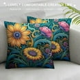 thumbnail image 3 of MLJA  Summer Colorful Flowers Bloom Abstract Art Throw Pillow Covers Square Pillowcase Pretectors Cushion Cover for Home Office Sofa Couch, Double-Sided Printed, 3 of 5