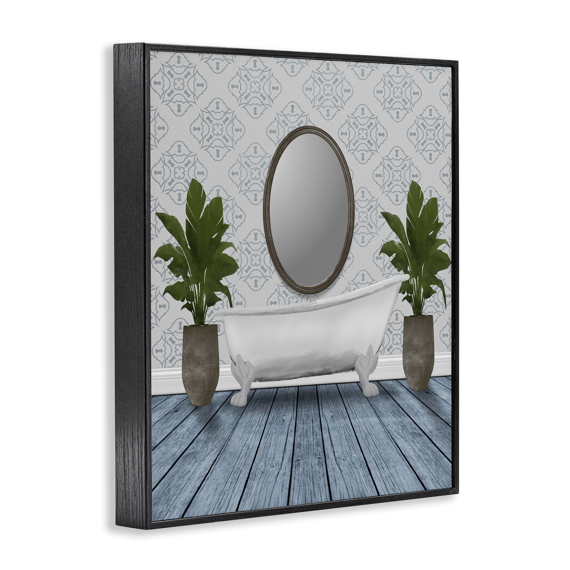 Stupell Industries Restful Wash Bathtub Black Framed Giclee Art, design by Marcus Prime