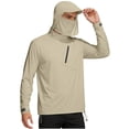 thumbnail image 2 of Mens Performance Fishing T-Shirt Long Sleeve Hoodie with Face Mask, Stretch Quick Dry Breathable Hooded Shirt Outdoor Hiking Top with Chest Zipper Pocket & Adjustable Cuff, 2 of 5