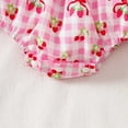 thumbnail image 7 of MIXUE Baby Girls Jumpsuits & Rompers Summer Cherry Print Crew Neck Fly Sleeve Bowknot Bodysuits Daily-Wear,Red,6-12 Months, 7 of 7