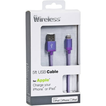 Just Wireless Lightning 5' Mesh Cable, Purple