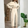 thumbnail image 2 of ameIAEA 2 Piece Outfits for Women Cotton Linen Button Down Shirts Wide Leg Pants Casual Set, 2 of 6