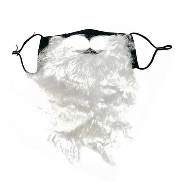 (Modelo negro para adultos) Máscara de barba de Papá Noel Máscara de tela Máscara de algodón cálido para invierno Algodón puro (23 * 22 cm) Algodón puro (envíe 2 filtros) La máscar