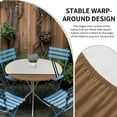 thumbnail image 2 of Vintage Brown Round Tablecloth for 45-54 Inch Tables,Fitted Table Cover with Elastic Edge,Abstract Geometric Patchwork Stripes Art Waterproof Outdoor Table Cloth Protector for Patio Garden Dinner, 2 of 9