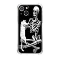 thumbnail image 1 of Skull and Cat Case for iPhone 13 Mini,Aesthetic Art Design Pattern Soft Full TPU Bumper Cover, 1 of 5