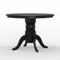 thumbnail image 4 of 5-PC - 42" Round Pedestal Dining Table + X-Back Dining Chairs Dining Set in Black, 4 of 9