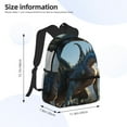 thumbnail image 3 of Rocae Wild Blue Cool Dragon for Lightweight Casual Backpack Travel Hiking Backpack Carry On Laptop Backpack, 3 of 6