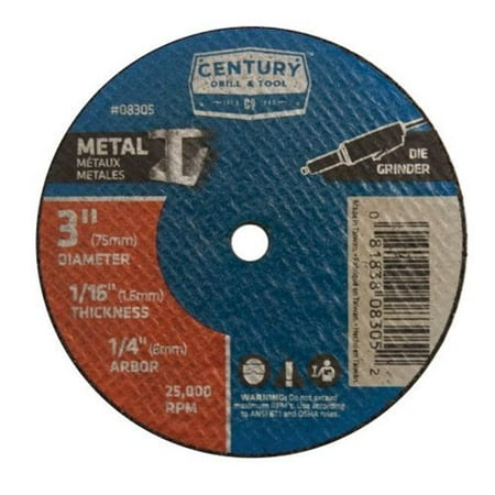 

Century Drill & Tool 8305 Thick Type 1A Cutting Wheel - 3 x 0.062 in.